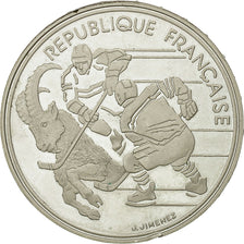 Moneda, Francia, Jeux Olympiques d'Hiver, 100 Francs, 1991, Paris, SC+, Plata