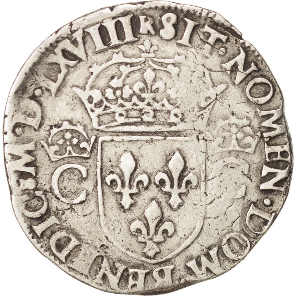 France, Charles IX, Teston, 1568, Toulouse, Silver, Sombart:4602