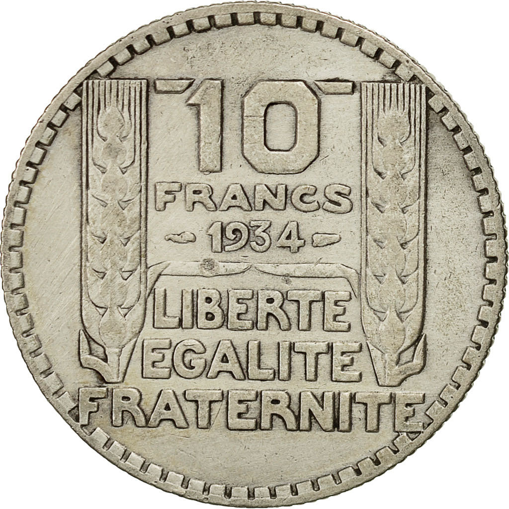 Coin, France, Turin, 10 Francs, 1934, Paris, VF(30-35), Silver, KM:878
