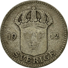 Coin, Sweden, Gustaf V, 25 Öre, 1912, VF(20-25), Silver, KM:785
