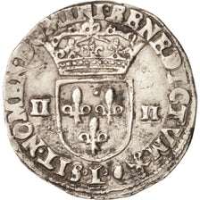 France, Henri IV, 1/4 Ecu, 1608, Limoges, Silver, Sombart:4686