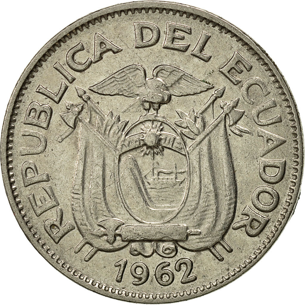 Monnaie, Équateur, 20 Centavos, 1962, TTB+, Nickel Clad Steel, KM:77.1c