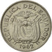 Monnaie, Équateur, 20 Centavos, 1962, TTB+, Nickel Clad Steel, KM:77.1c