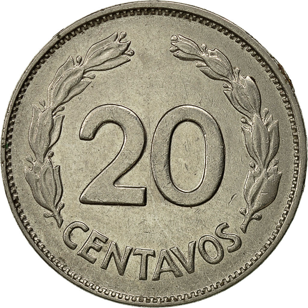 Monnaie, Équateur, 20 Centavos, 1962, TTB+, Nickel Clad Steel, KM:77.1c