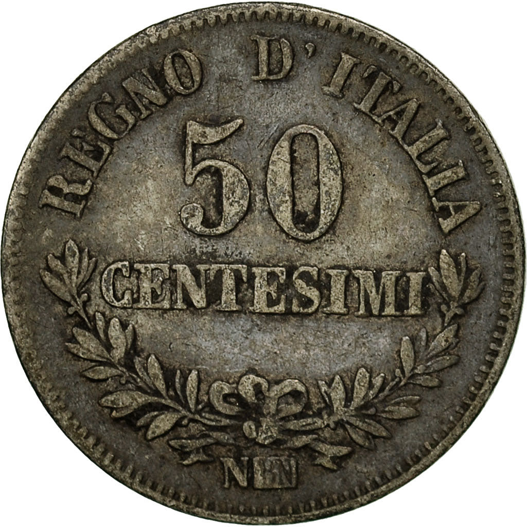 Monnaie, Italie, Vittorio Emanuele II, 50 Centesimi, 1863, Naples, TTB+, Argent