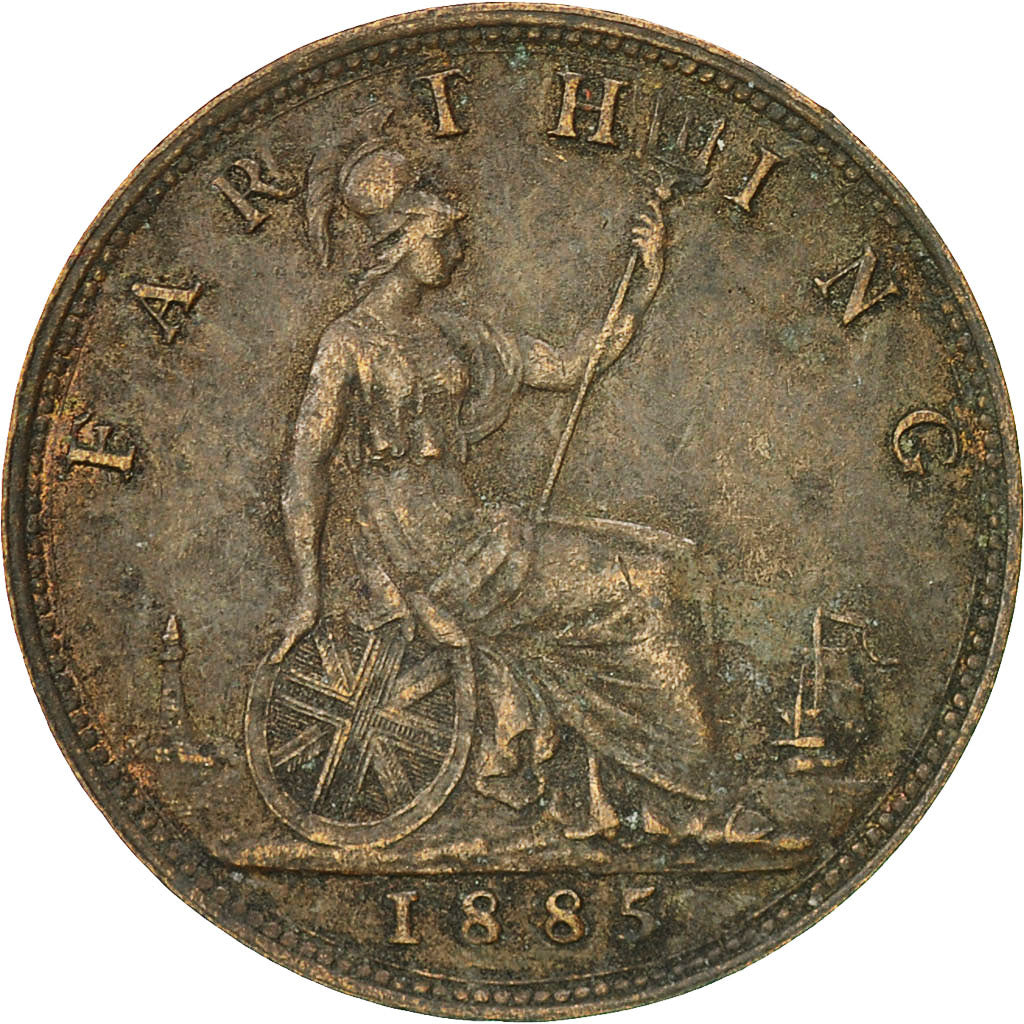 Coin, Great Britain, Victoria, Farthing, 1885, EF(40-45), Bronze, KM:753
