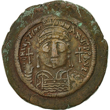 Monnaie, Justinien I, Follis, An 16 (542-543), Constantinople, TTB+, Cuivre