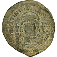 Moneda, Justinian I, Follis, An 17 (543-544), Constantinople, BC+, Cobre