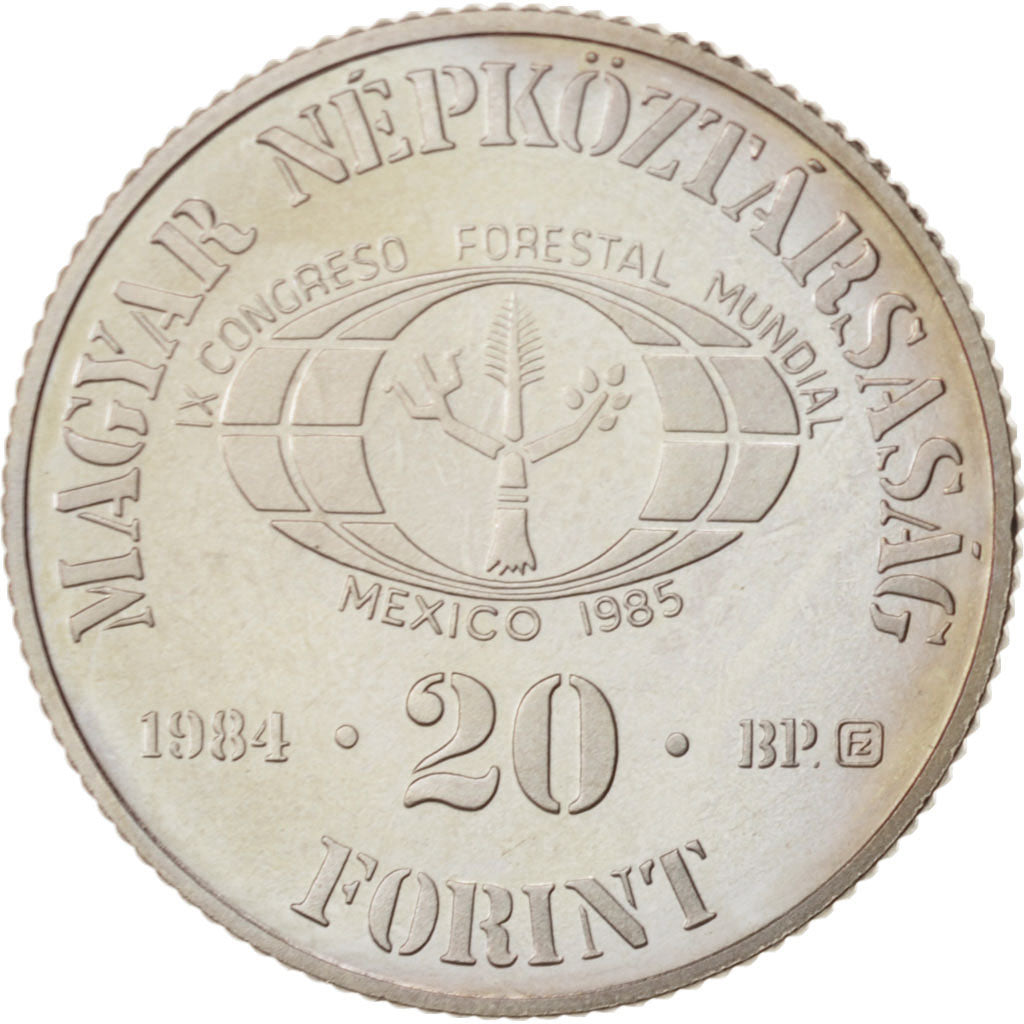 Hungary, 20 Forint, 1984, Copper-nickel, FAO, KM:637