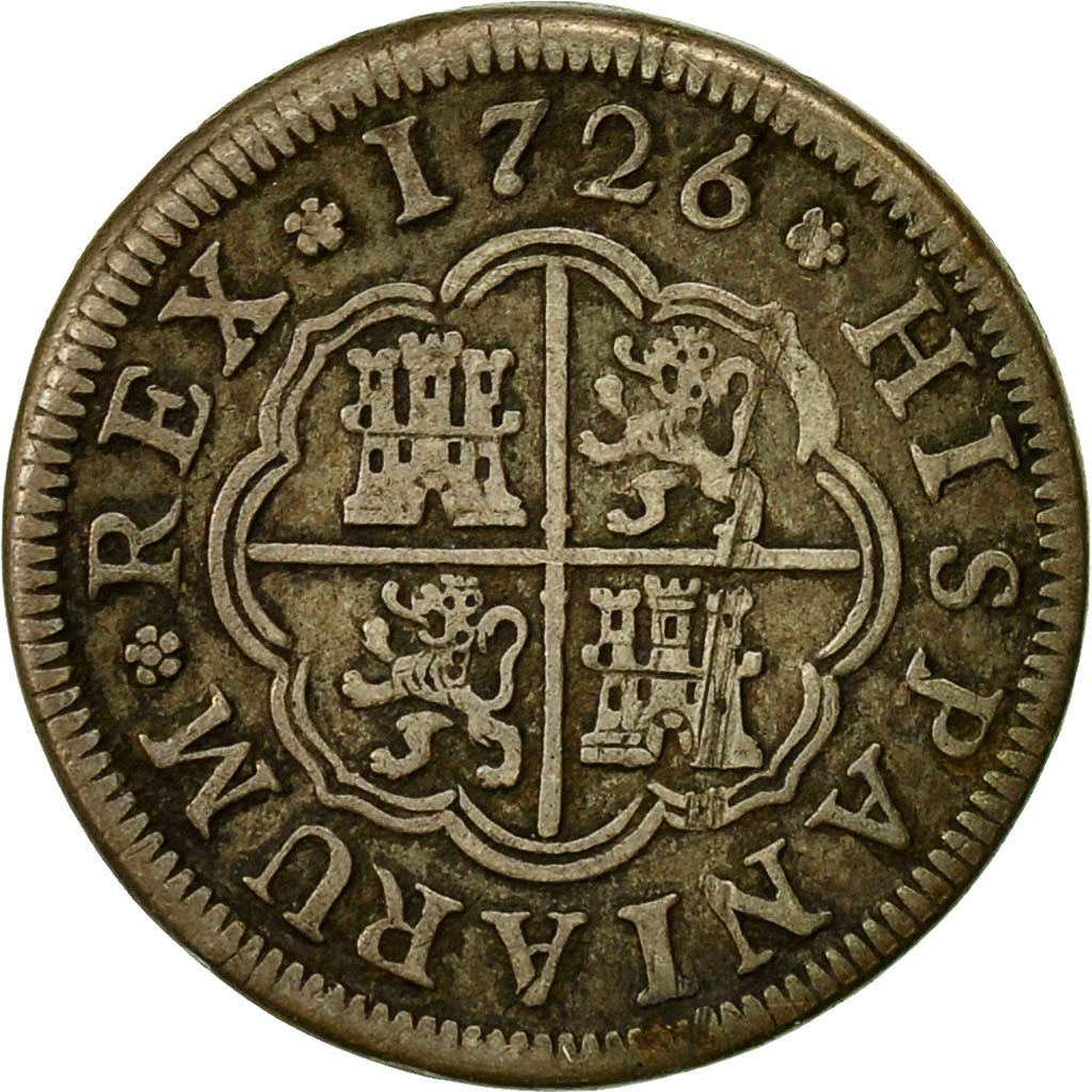 Coin, Spain, Philip V, Real, 1726, Segovia, AU(55-58), Silver, KM:299
