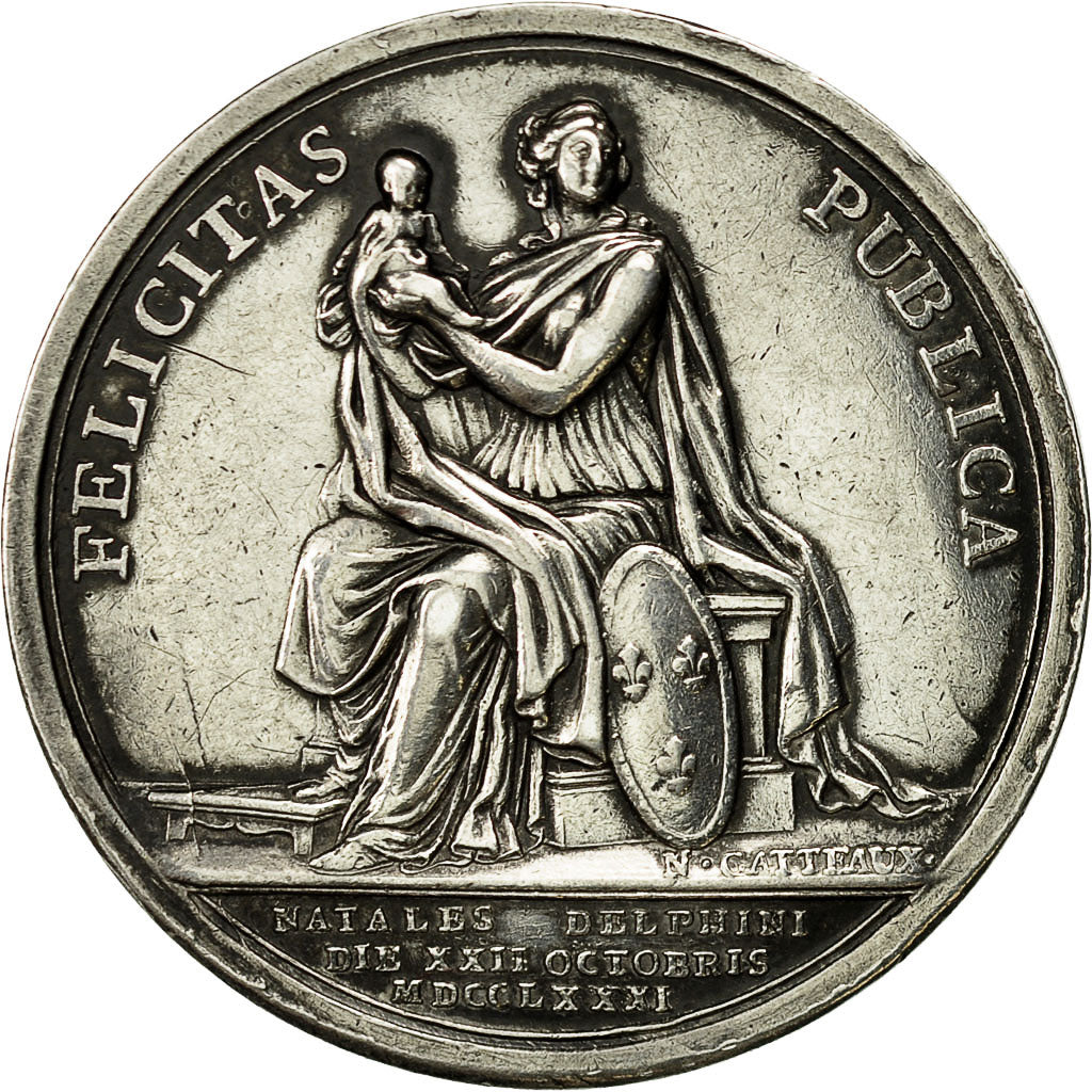 Francia, Medal, Naissance du Dauphin, Louis XVI, 1781, Gatteaux, MBC+, Plata