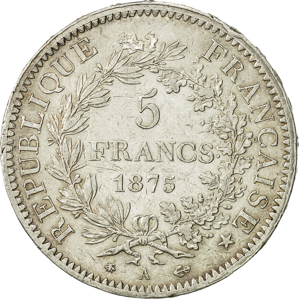 France, Hercule, 5 Francs, 1875, Paris, EF(40-45), Silver, KM:820.1