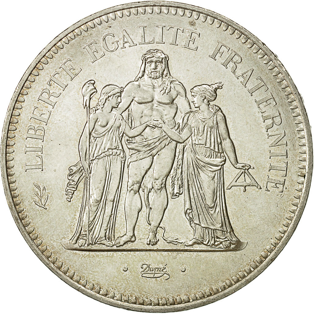 Coin, France, Hercule, 50 Francs, 1974, Paris, MS(63), Silver, KM:941.1