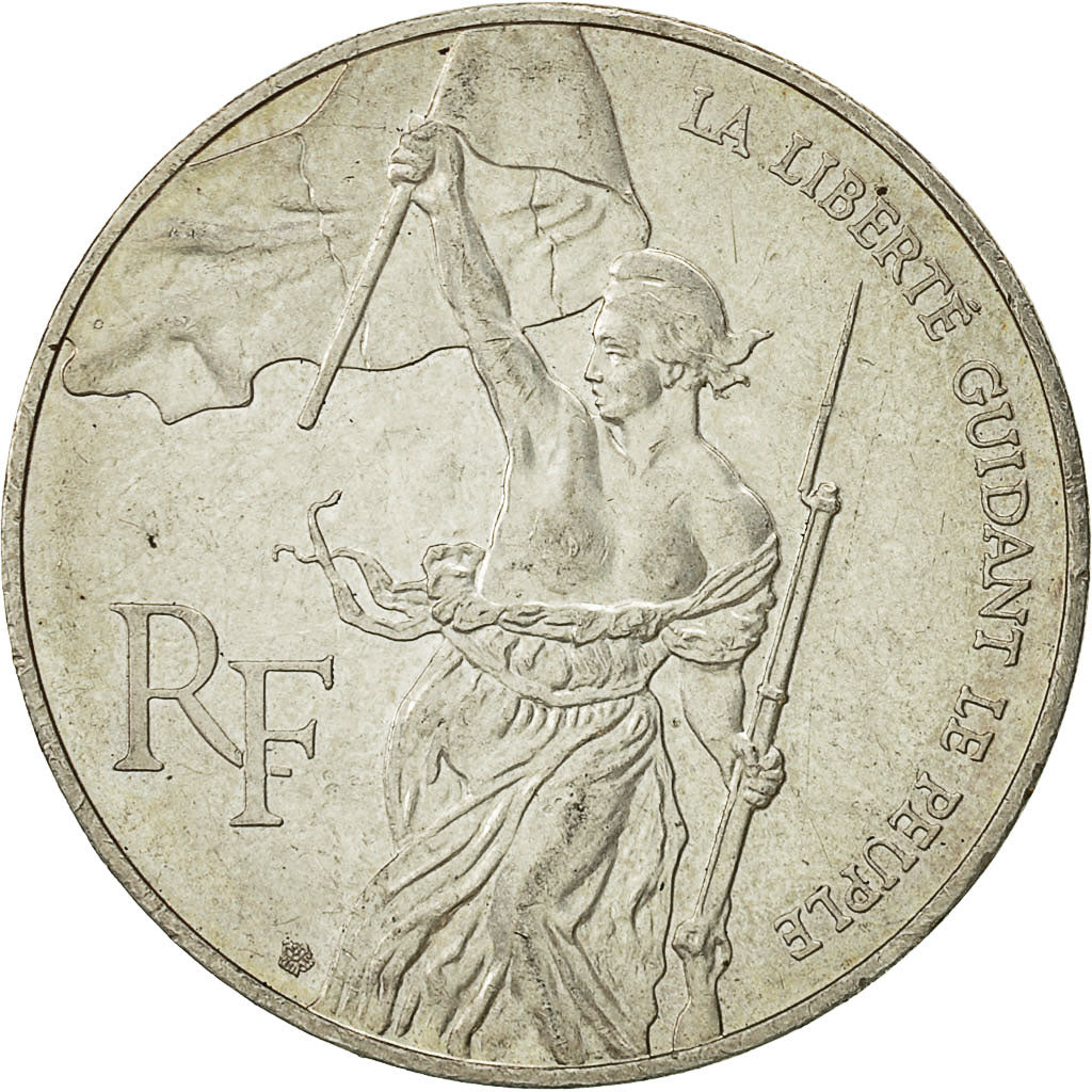 France, Liberté guidant le peuple, 100 Francs, 1993, AU(55-58), Silver