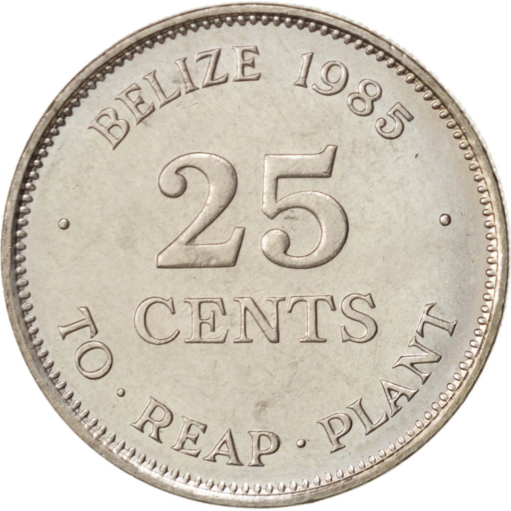 Belize, 25 Cents, 1985, Copper-nickel, KM:77