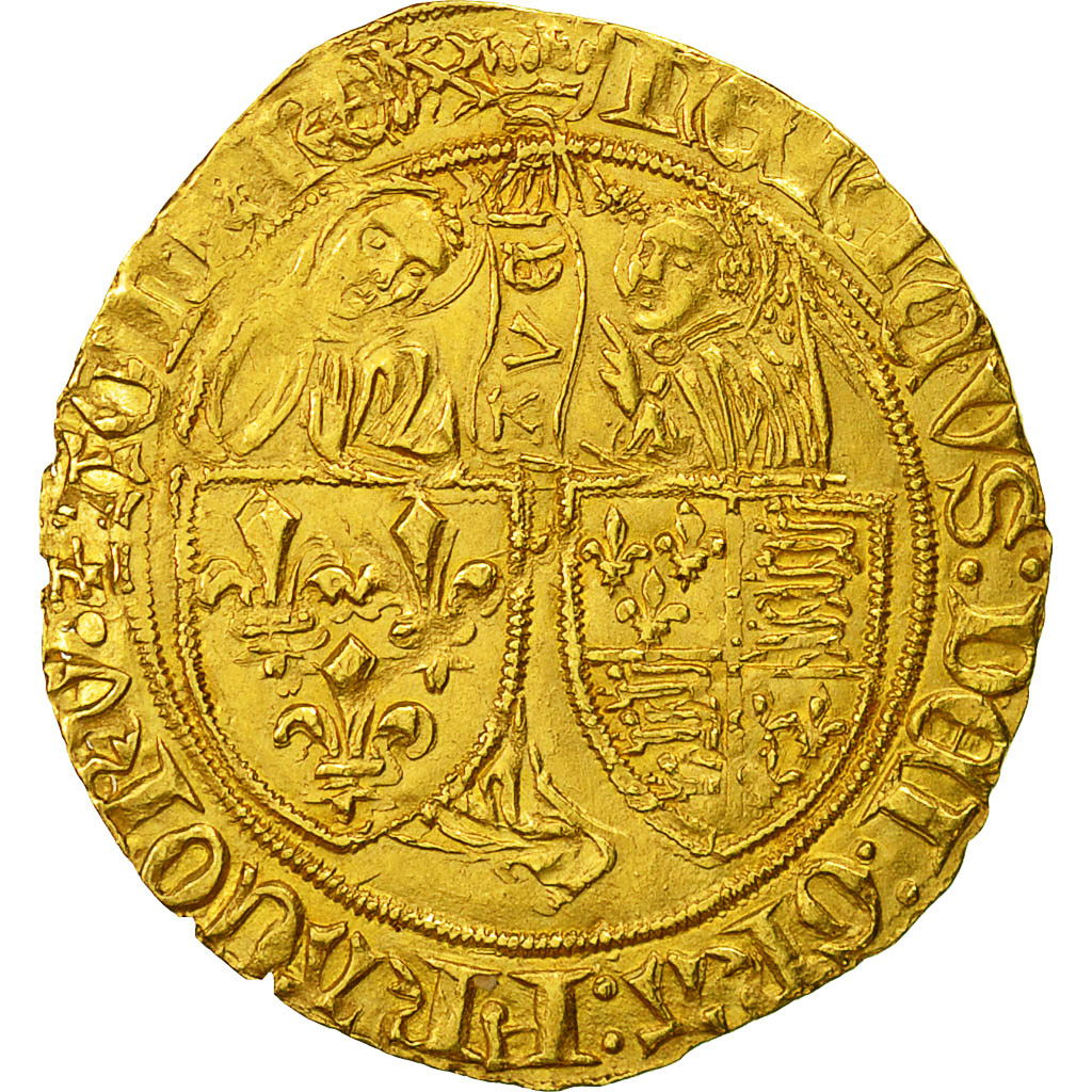 Monnaie, France, Henri VI, Salut d'or, 1423, Paris, SUP, Dy 443A variété