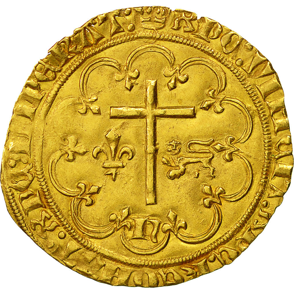 Monnaie, France, Henri VI, Salut d'or, 1423, Paris, SUP, Dy 443A variété
