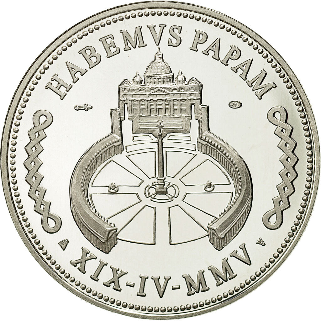 Vatican, Medal, Benoit XVI, Religions & beliefs, 2005, MS(65-70), Nickel