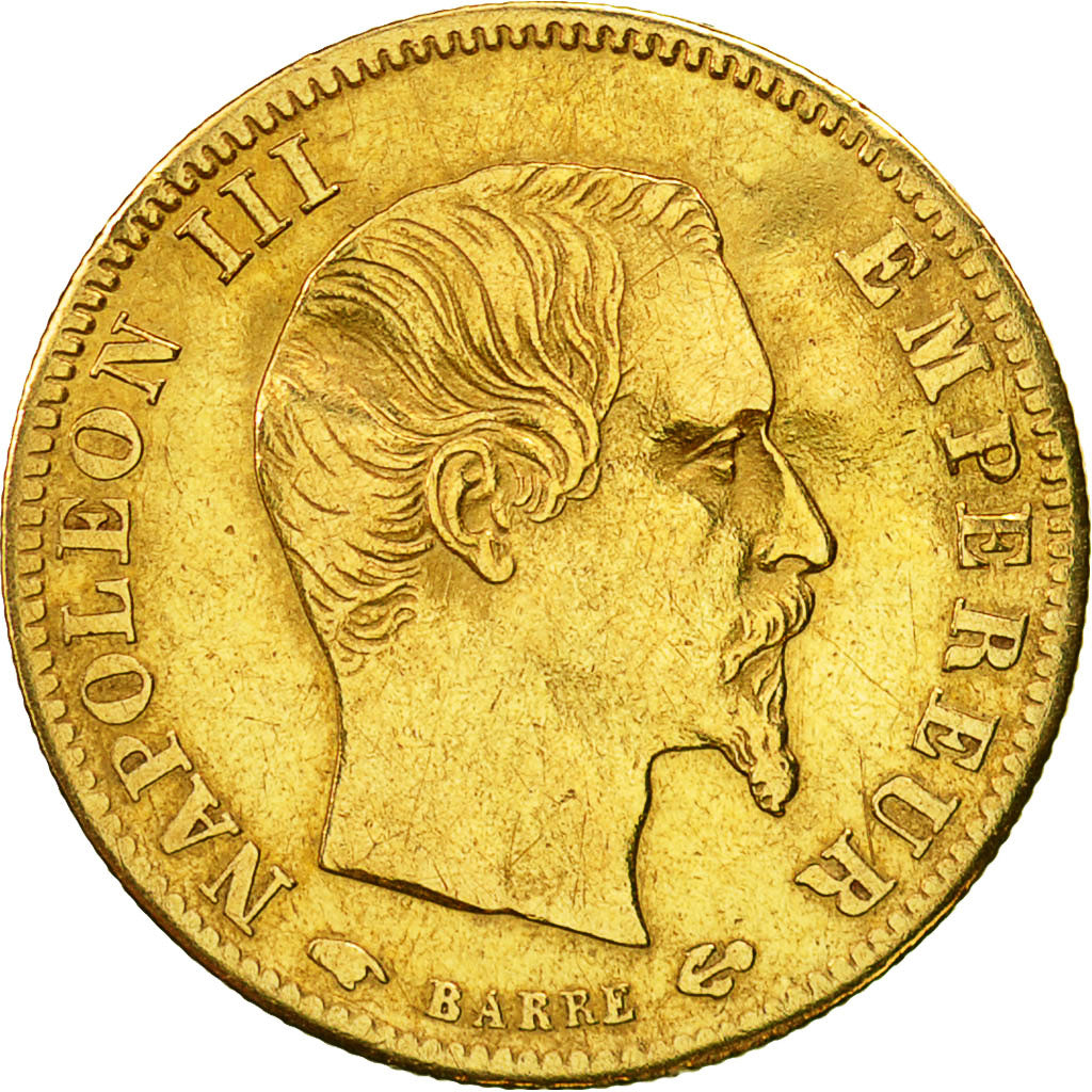 Moneta, Francia, Napoleon III, Napoléon III, 5 Francs, 1859, Paris, BB, Oro