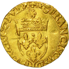 Moneda, Francia, François Ier, Ecu d'or, 1519, Bordeaux, BC+, Oro, Duplessy:775
