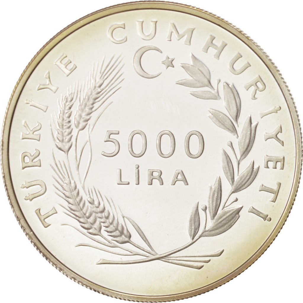 Coin, Turkey, 5000 Lira, 1985, MS(65-70), Silver, KM:977