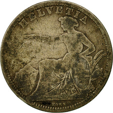 Coin, Switzerland, Franc, 1861, Bern, VF(20-25), Silver, KM:9a