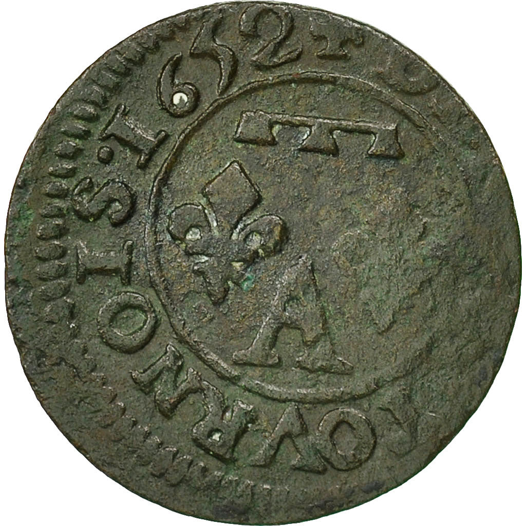 Coin, FRENCH STATES, DOMBES, Gaston de Orleans, Denier Tournois, 1652, Trévoux
