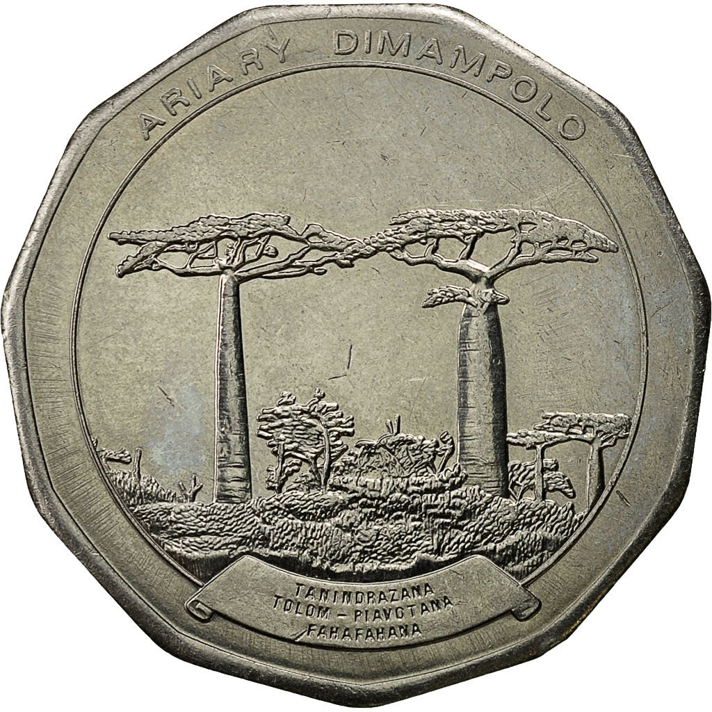 Madagascar, 50 Ariary, 1992, MS(60-62), Stainless Steel, KM:20