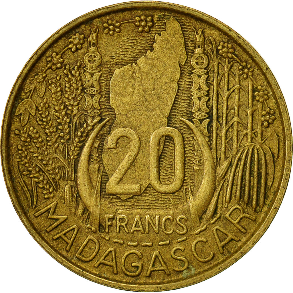Monnaie, Madagascar, 20 Francs, 1953, Paris, SUP, Aluminum-Bronze, KM:7