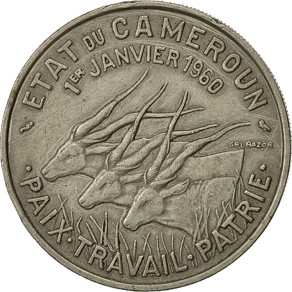Coin, Cameroon, 50 Francs, 1960, Paris, AU(55-58), Copper-nickel, KM:13