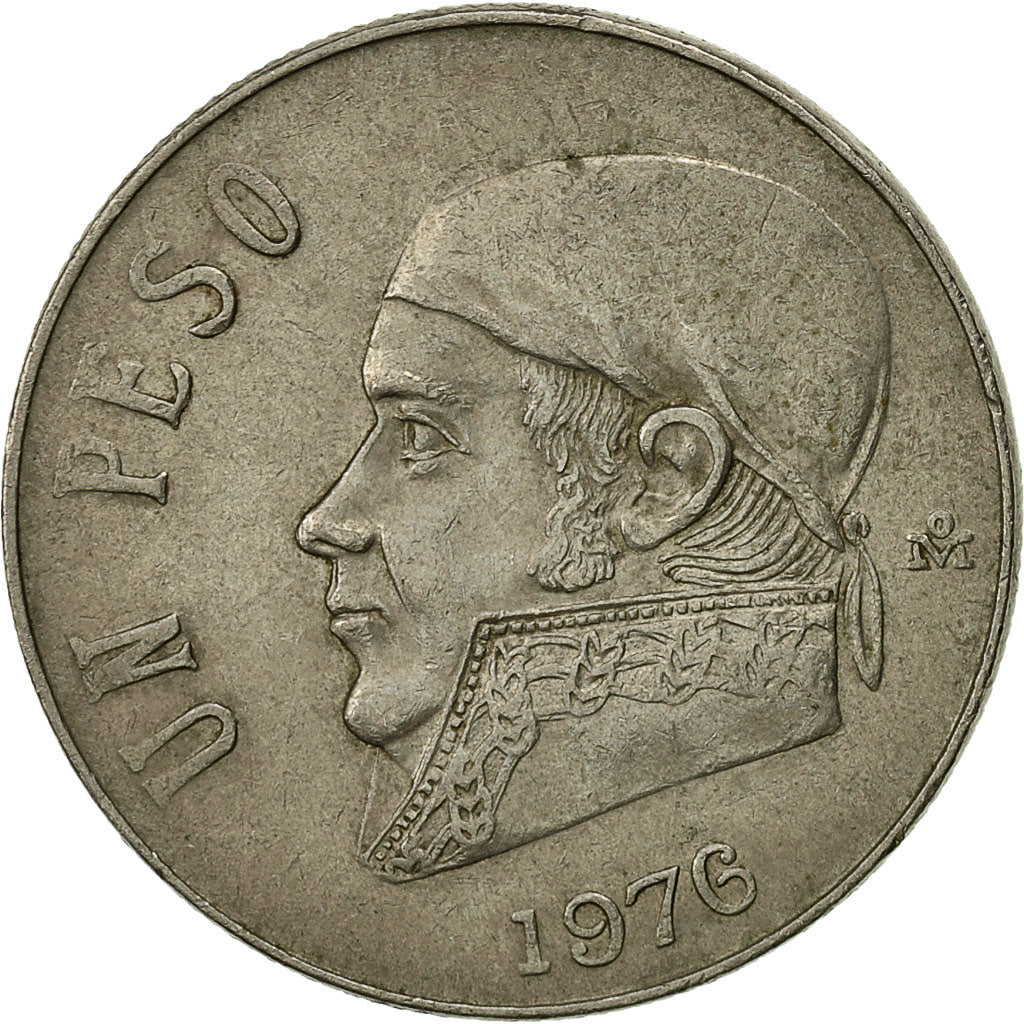 Moneta, Mexico, Peso, 1976, Mexico City, EF(40-45), Miedź-Nikiel, KM:460