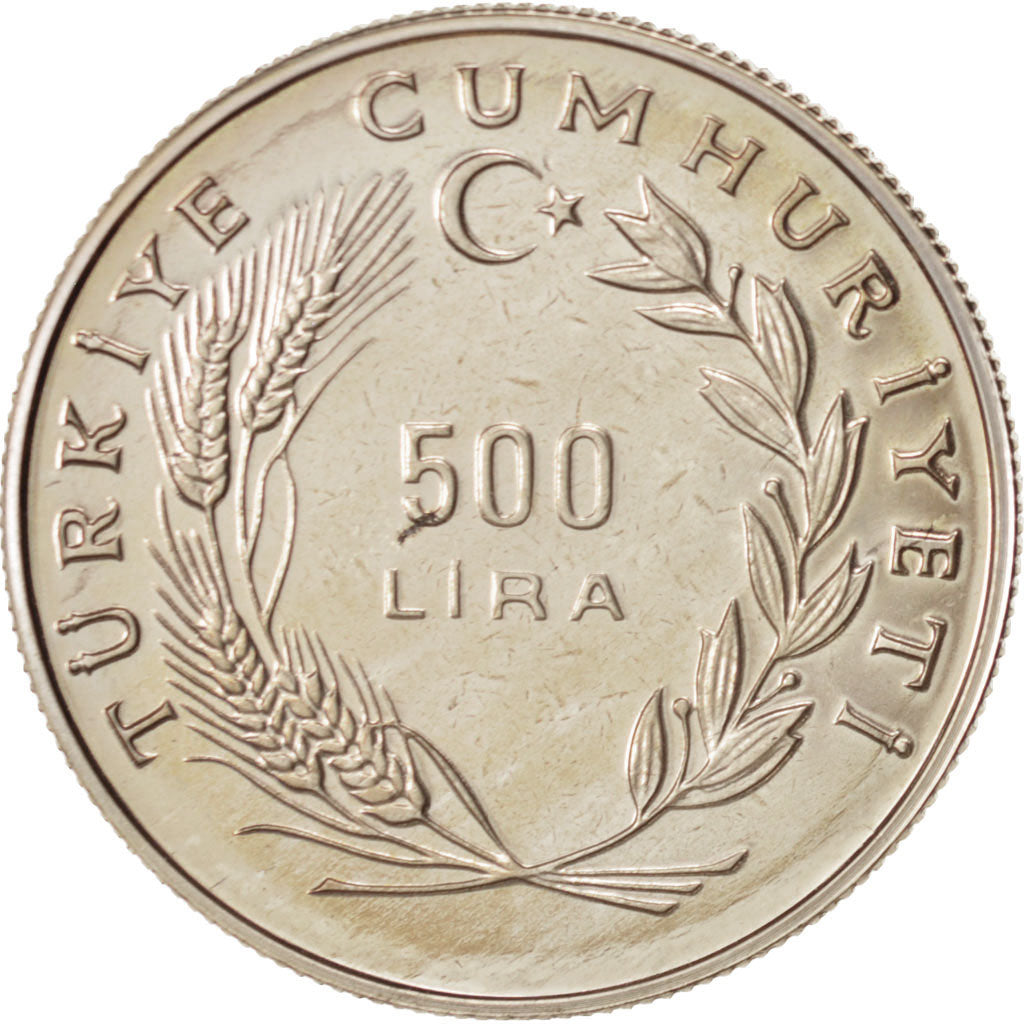 Turkey, 500 Lira, 1986, Copper-nickel, KM:979