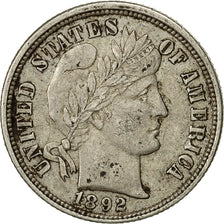 United States, Barber Dime, 1892, Philadelphia, AU(55-58)