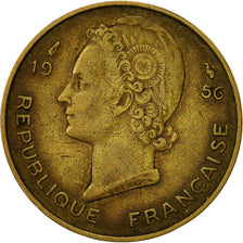 Coin, French West Africa, 10 Francs, 1956, Paris, VF(30-35), Aluminum-Bronze