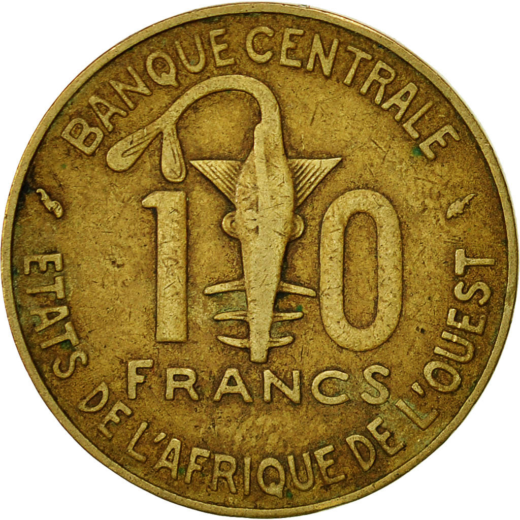 Coin, West African States, 10 Francs, 1975, Paris, VF(20-25)