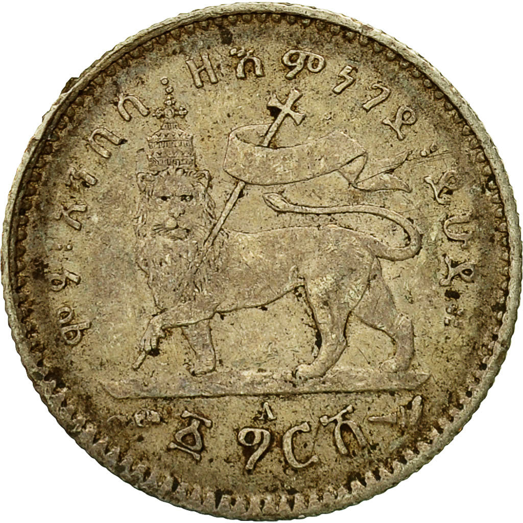 Monnaie, Éthiopie, Menelik II, Gersh, 1903, Paris, TB+, Argent, KM:12
