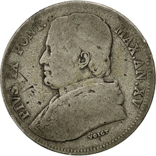 Coin, ITALIAN STATES, PAPAL STATES, Pius IX, 20 Baiocchi, 1861, Rome, F(12-15)