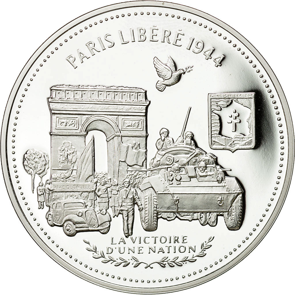 France, Medal, Paris Libéré, History, MS(65-70), Silver