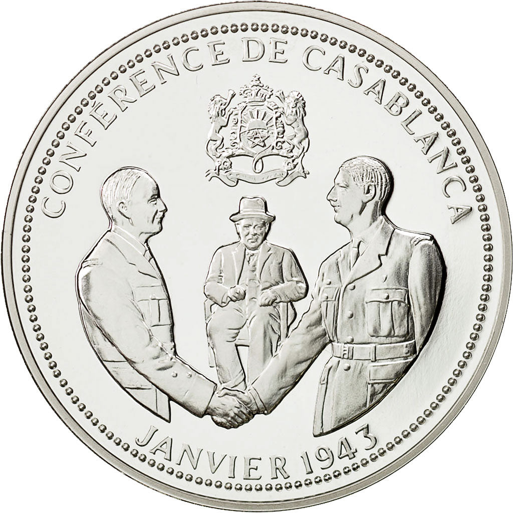 France, Medal, Conférence de Casablanca, History, MS(65-70), Silver