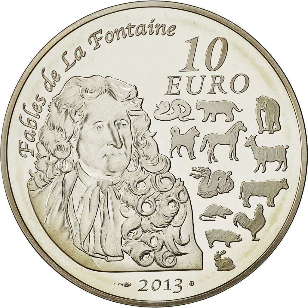 France, 10 Euro, Year of the Snake, 2013, MS(65-70), Silver
