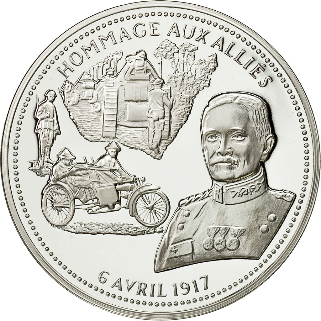 Francia, Medal, Centenaire Première Guerre Mondiale, Hommage aux Alliés