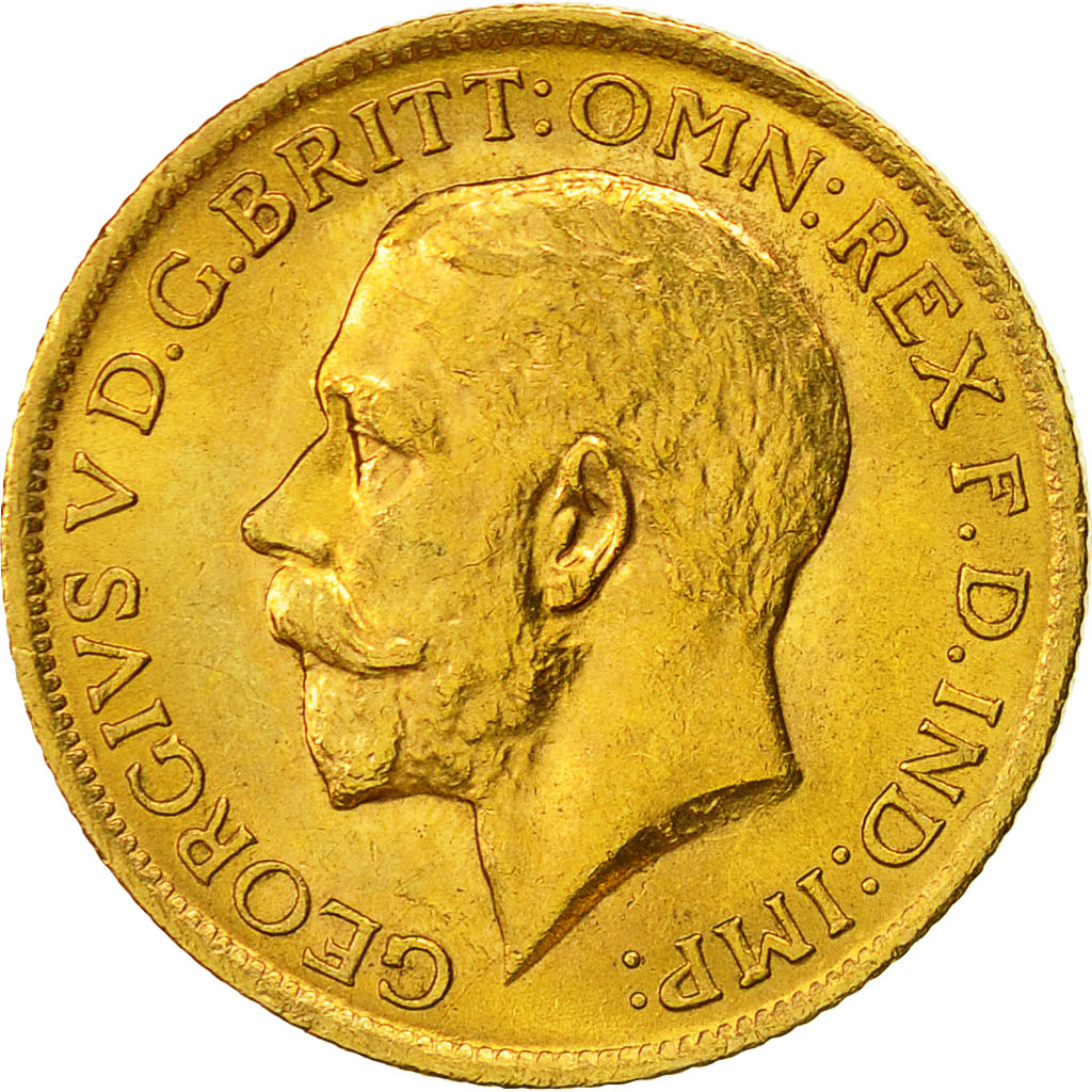Coin, Australia, George V, Sovereign, 1915, Sydney, MS(63), Gold, KM:29