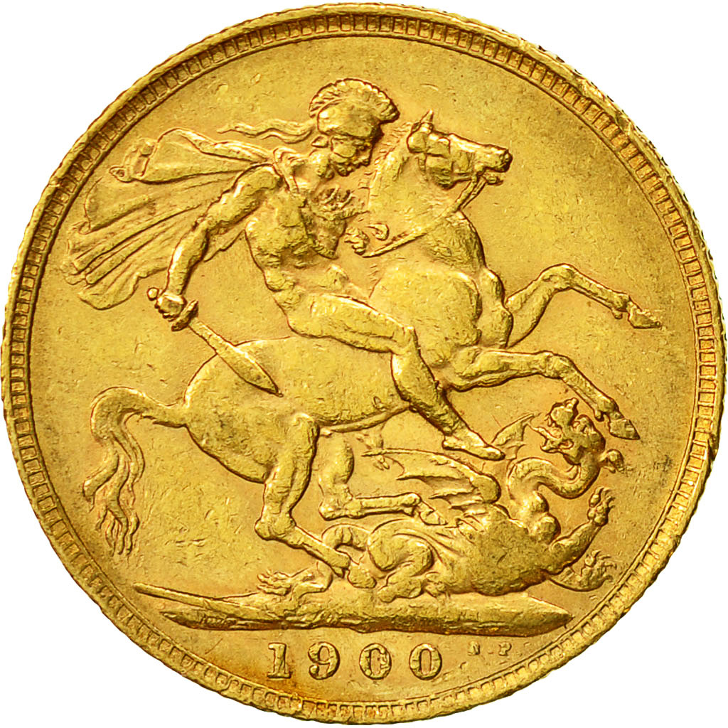 Coin, Great Britain, Victoria, Sovereign, 1900, London, EF(40-45), Gold, KM:785