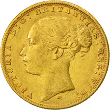 Australia, Victoria, Sovereign, 1876, Melbourne, EF(40-45), Gold, KM:7