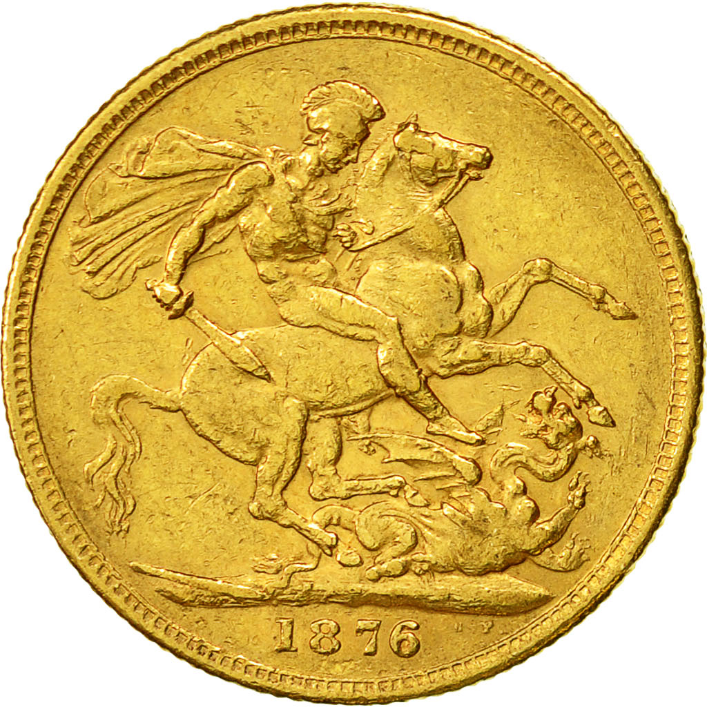 Australia, Victoria, Sovereign, 1876, Melbourne, EF(40-45), Gold, KM:7