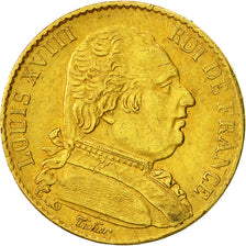 Monnaie, France, Louis XVIII, Louis XVIII, 20 Francs, 1814, Paris, TTB, Or