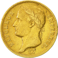 Moneta, Francia, Napoléon I, 40 Francs, 1812, Paris, MB+, Oro, KM:696.1