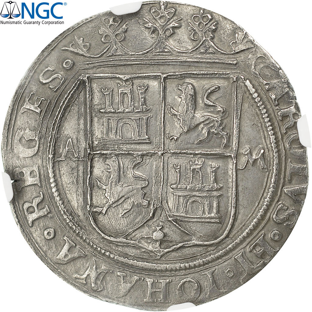 Monnaie, Mexique, Carlos & Joanna, 4 Réales, 1542-55, Mexico City, NGC, MS61