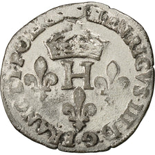 Munten, Frankrijk, Henri III, Double Sol Parisis, 1585, Rouen, ZF, Billon