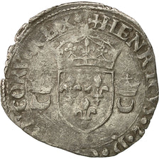 Monnaie, France, Henri II, Douzain aux croissants, 1551, Nantes, TB, Billon